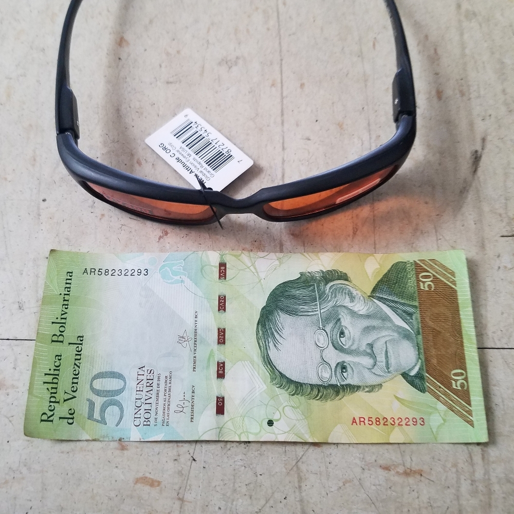 Orange Lens Sunglasses 50 Venezuela bolivar currency exchange note Glasses BA